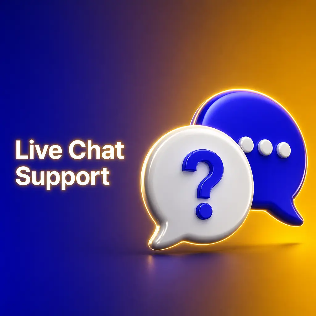 Live chat support icon on Mega Casino World website