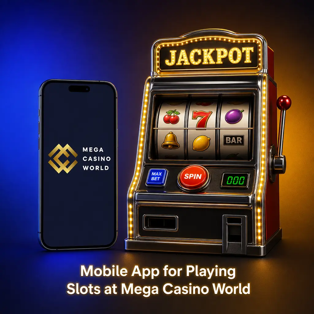 Mega Casino World mobile app slots screen